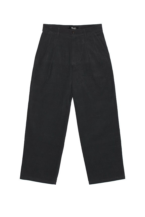 view 1 of 6 Wide Leg Pleated Corduroy Pant in Charcoal