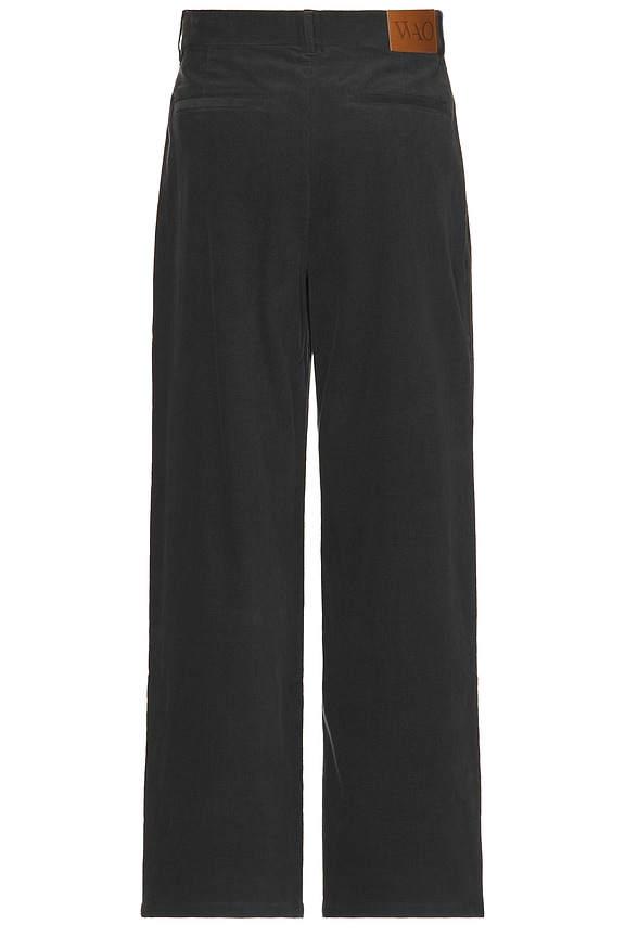 view 2 of 6 Wide Leg Pleated Corduroy Pant in Charcoal