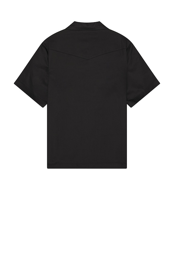view 2 of 4 Satin Western Short Sleeve Shirt in Black