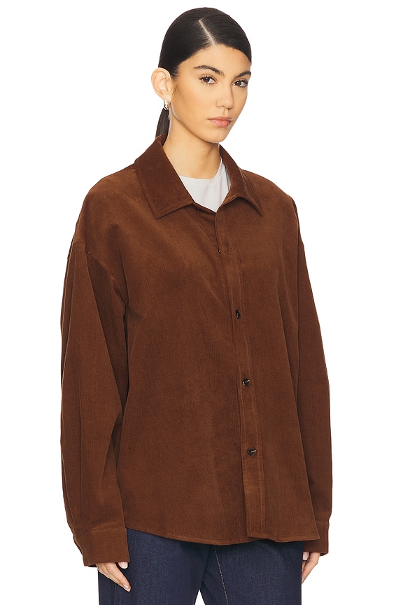 view 2 of 4 Oversized Corduroy Shirt in brown