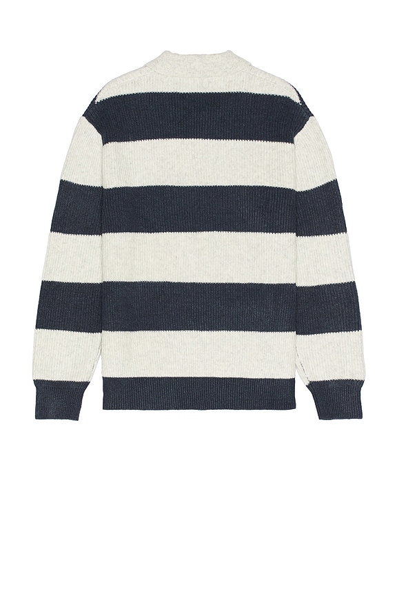 view 2 of 4 Striped Long Sleeve Polo in Green