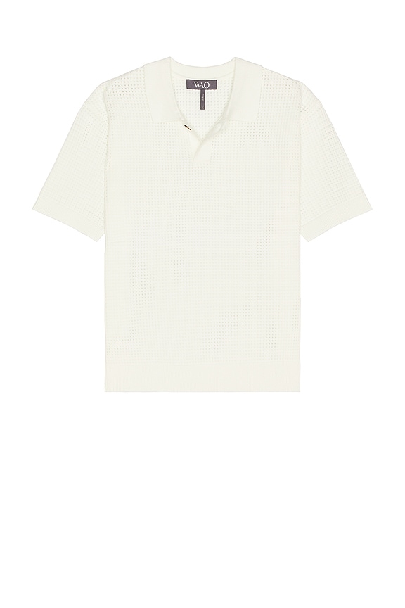 view 1 of 4 Relaxed Open Knit Polo in Ivory