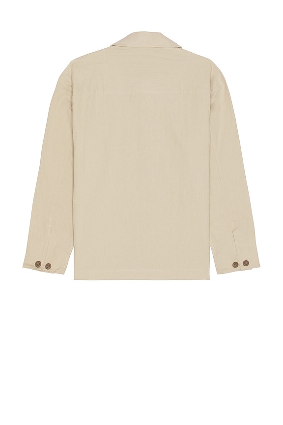 view 2 of 4 The Linen Shirt Jacket in Light Beige