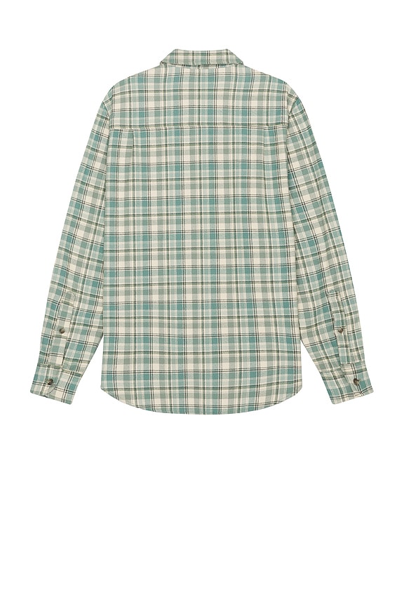 view 2 of 4 The Heavyweight Flannel Shirt in blue & cream