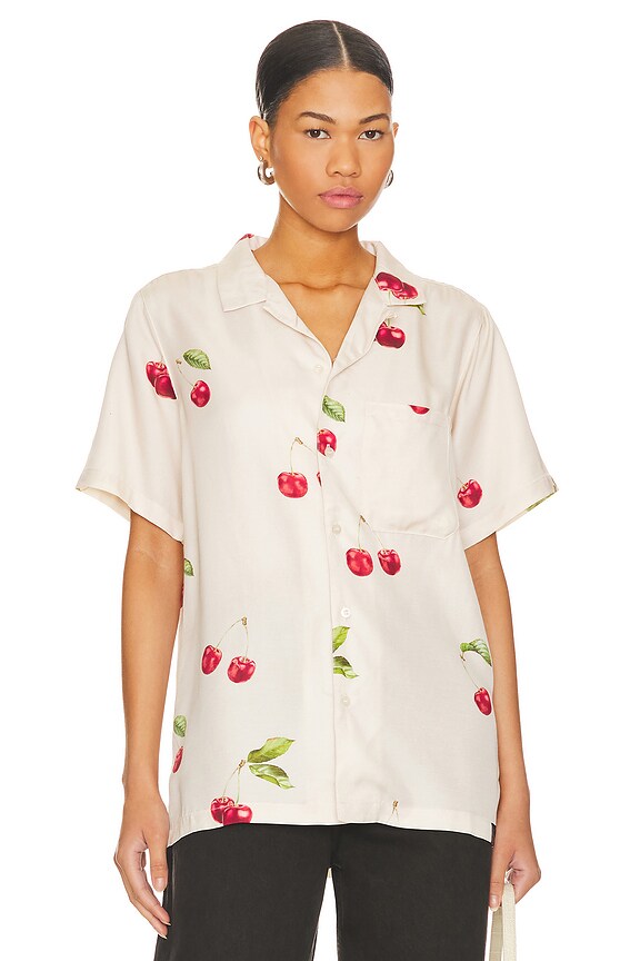 view 2 of 5 CAMISA in off white & red