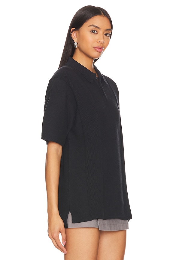 view 2 of 4 Short Sleeve Knit Polo in Black