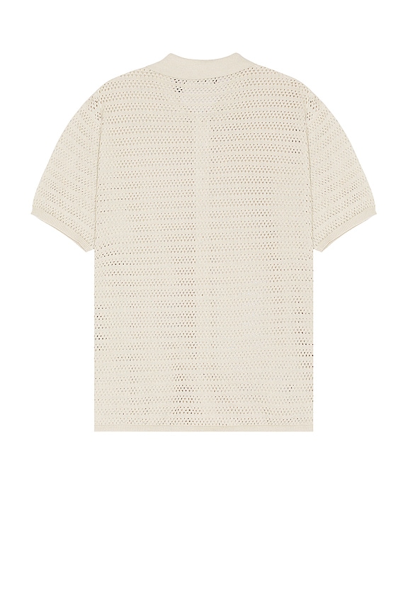 view 2 of 5 Open Knit Short Sleeve Shirt in Oatmeal