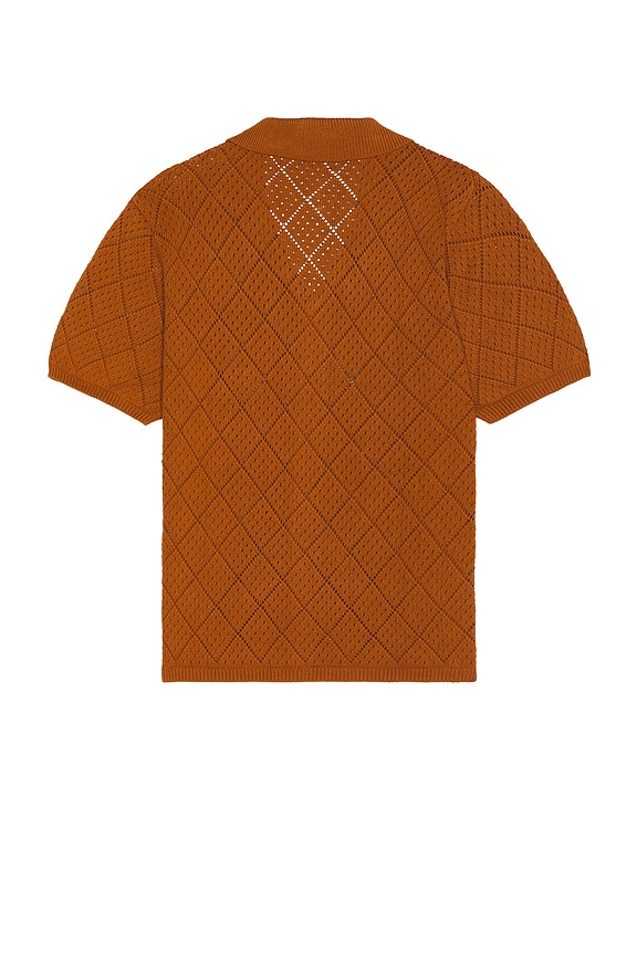 view 2 of 5 Open Knit Camp Shirt in Brown