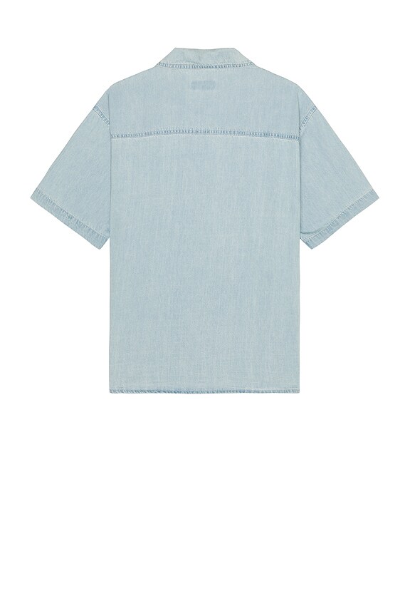 view 2 of 4 Short Sleeve Denim Shirt in Light Blue