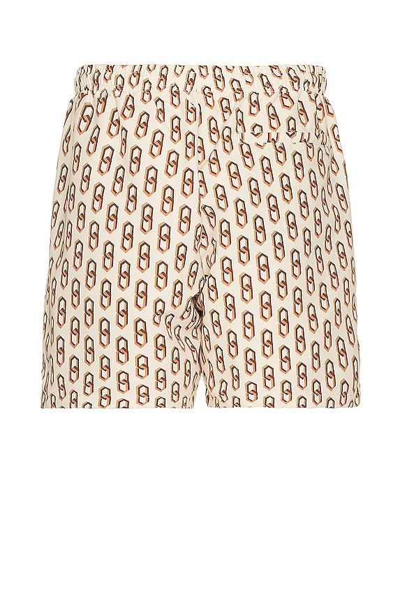 view 2 of 4 The Swim Short in Cream Multi Chain
