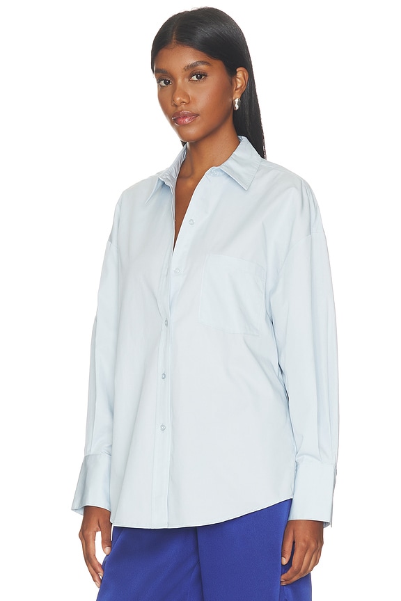 view 2 of 4 Poplin Button Up in Blue