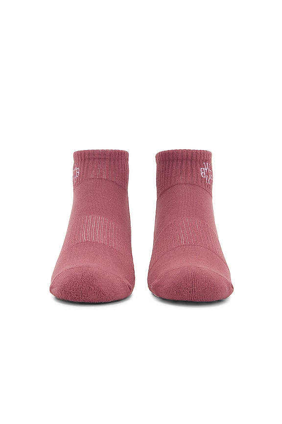 view 2 of 4 Bewell Embroidered Grip Sock in Rose Taupe White