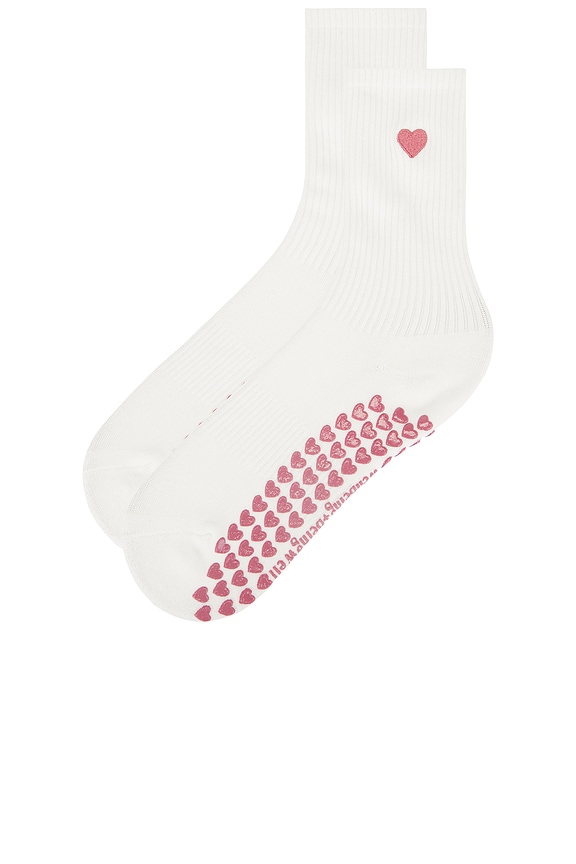 view 2 of 4 Breathe Grip Sock in White & Berry