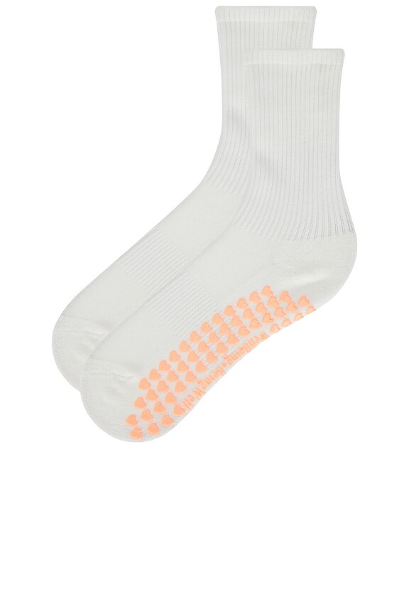 view 2 of 4 CHAUSSETTES TUBE in White & Peach