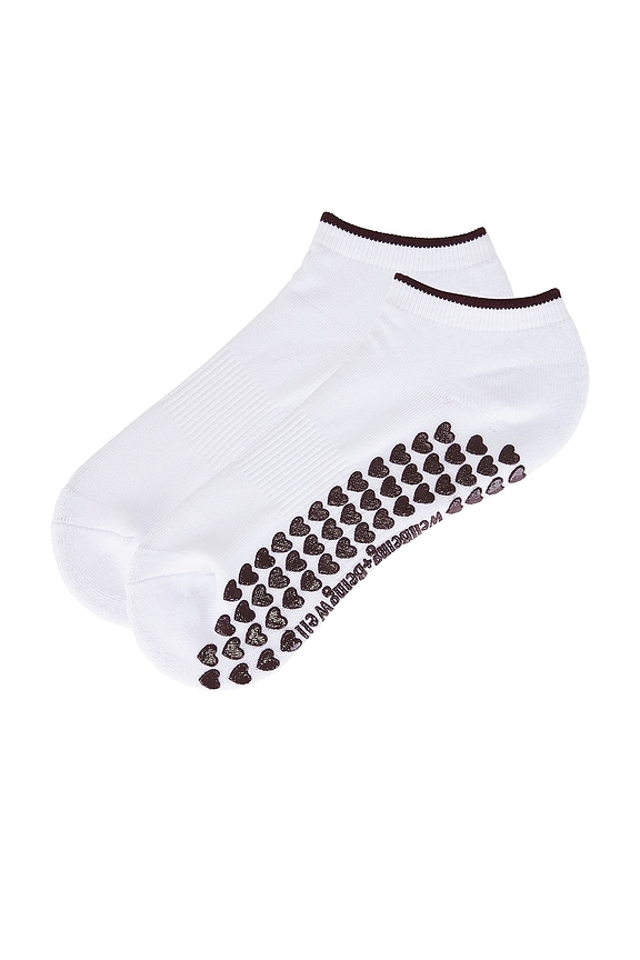 view 2 of 4 Ankle Grip Sock in White & Port Royale