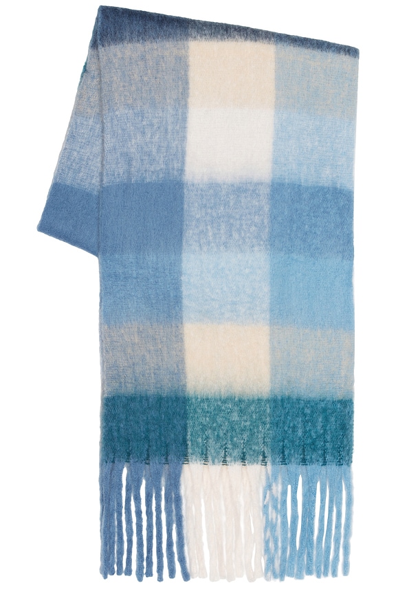 view 2 of 3 Highland Scarf in Ice Blue & White Plaid
