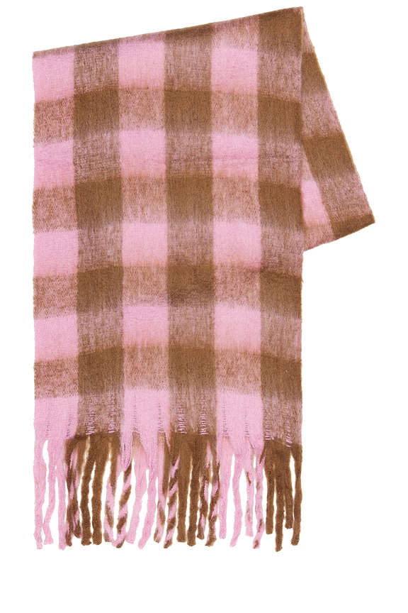 view 2 of 3 Highland Scarf in Pink Tulle & Brown Check