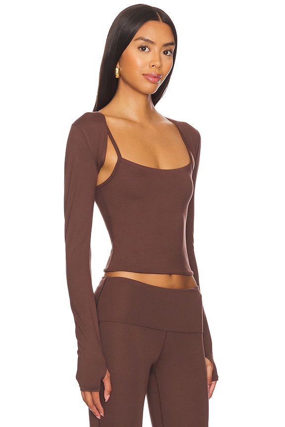 view 2 of 4 LoungeWell Light Tate Shrug in Espresso Brown