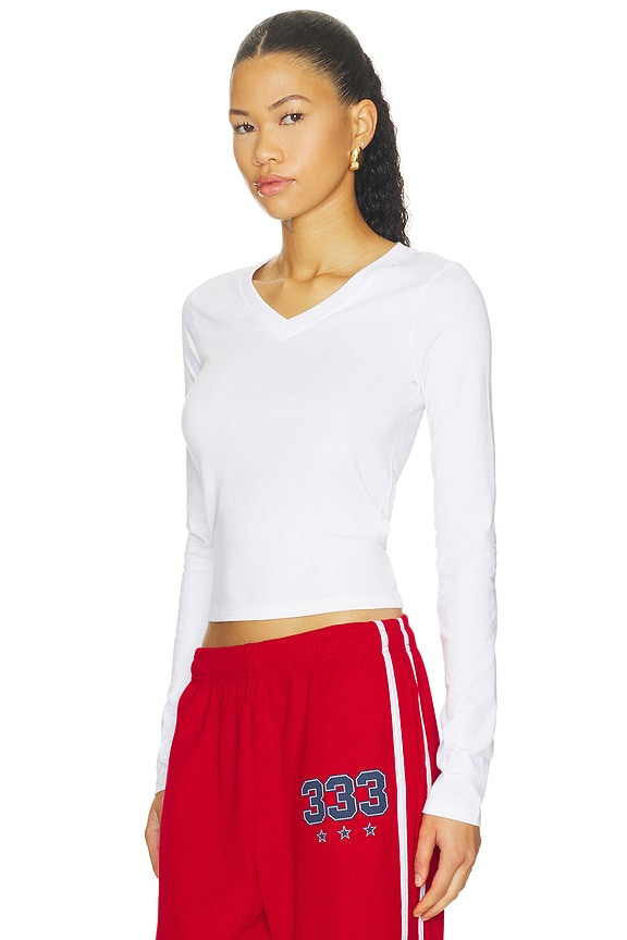 view 2 of 4 Estrella V Neck Shirt in White