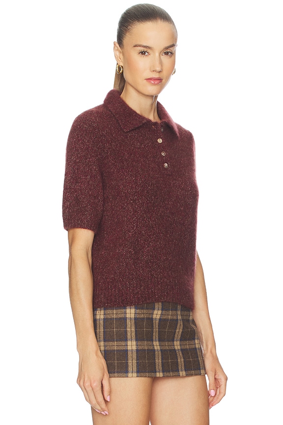 view 2 of 4 Luna Polo Short Sleeve Pullover in Vixen