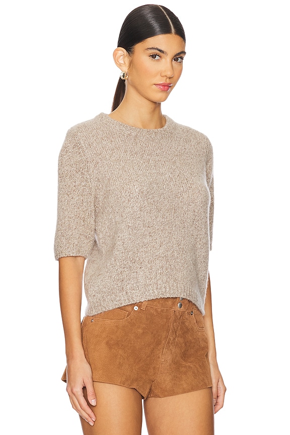 view 2 of 4 BLUSA DE MALHA COM DETALHE DE MANGA BUFANTE BRENDA in Heather Brown