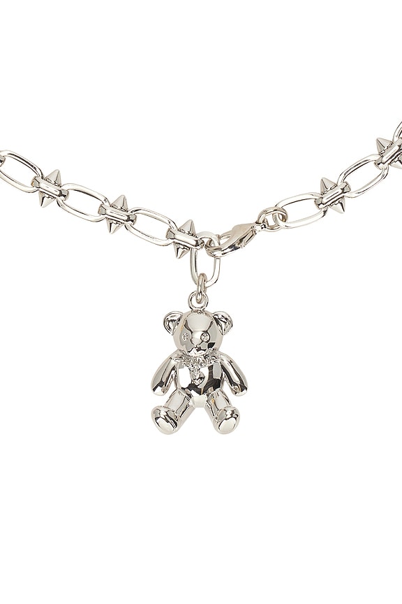 view 2 of 3 Teddy Pendant Spike Chain Necklace in Silver