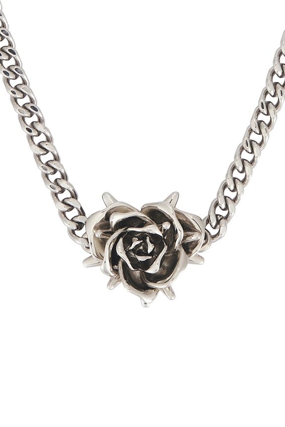 view 2 of 3 Spiky Rose Necklace in Silver