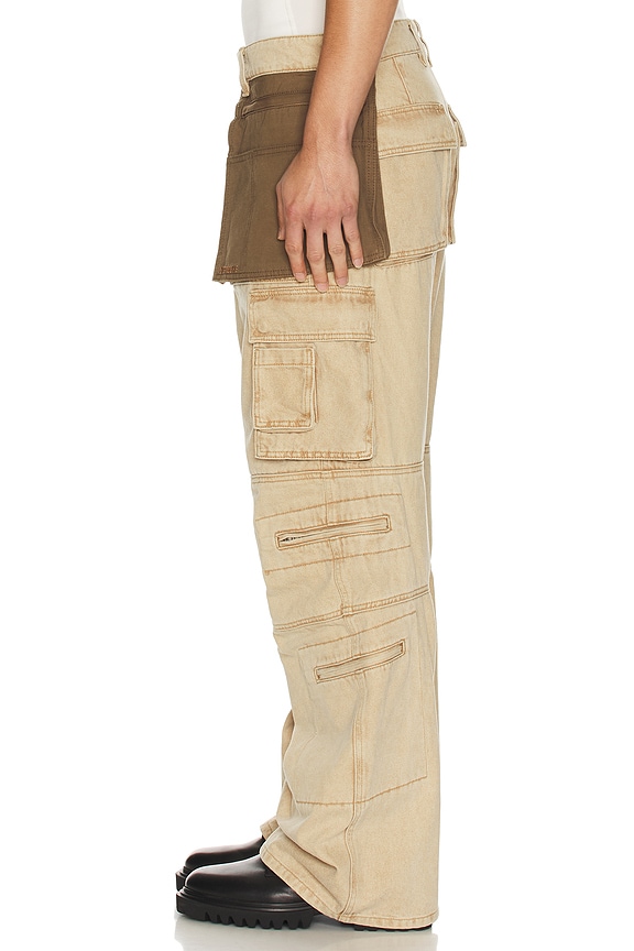 view 2 of 6 Washed Cargo Trousers in Beige