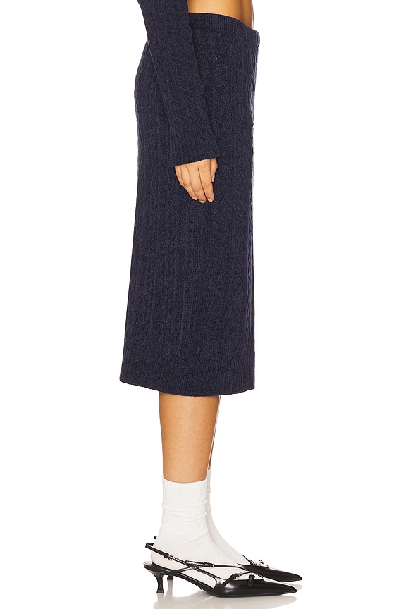 view 2 of 6 Cable Midi Skirt in Navy