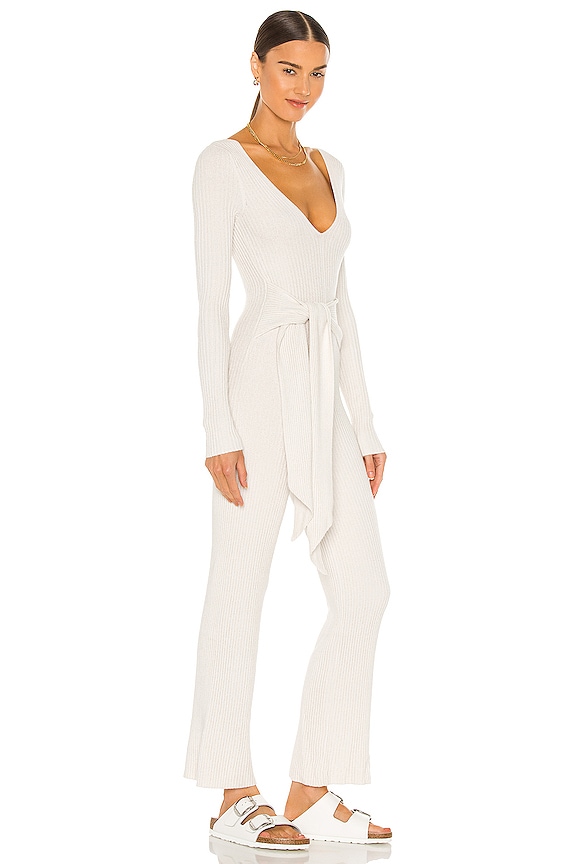 view 2 of 3 Wrap Plunge V Jumpsuit in Ivory