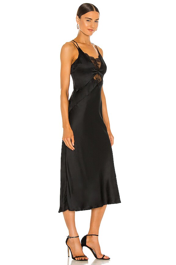 view 2 of 3 Lace Midi Slip dress in Black