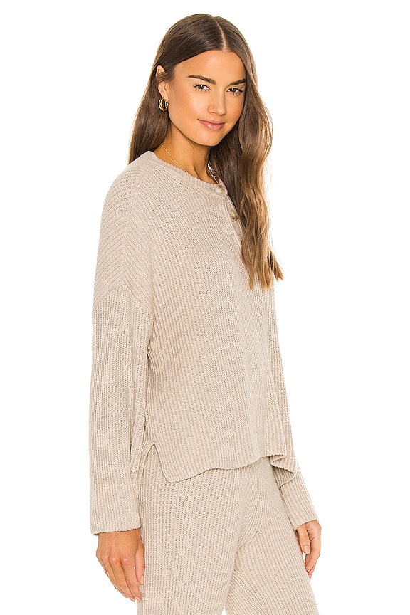 view 2 of 4 Oversized Rib Henley in Nude