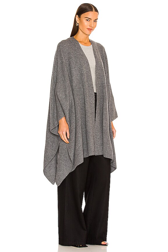 view 2 of 3 Eva Poncho in Heather Grey