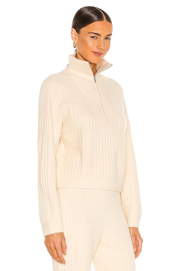 view 2 of 4 Cozy Ribbed Half Zip in Winter White