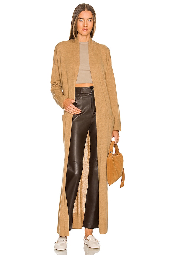 view 1 of 3 Astra Duster Recycled Cashmere Cardigan in Camel