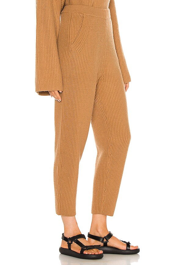 view 2 of 4 Easy Cropped Rib Pant in Camel