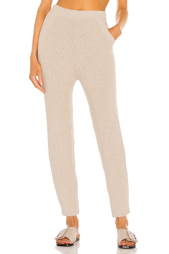 view 1 of 4 Easy Cropped Rib Pant in Nude