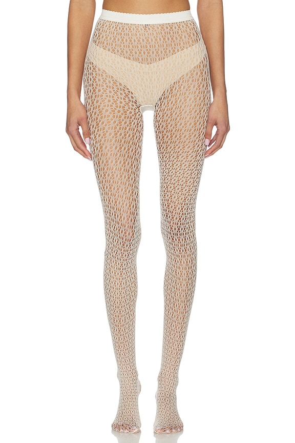 view 1 of 2 Daisy Net Tights in Buttercream