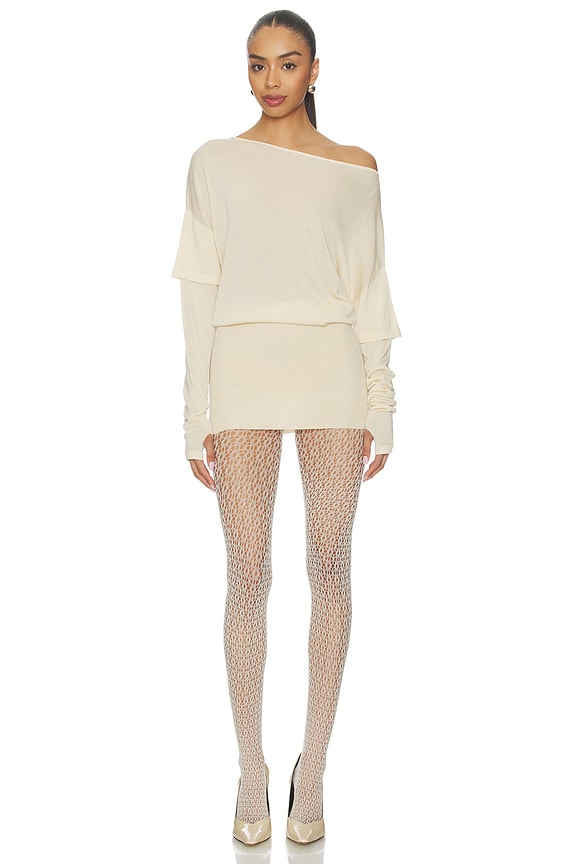 view 2 of 2 Daisy Net Tights in Buttercream