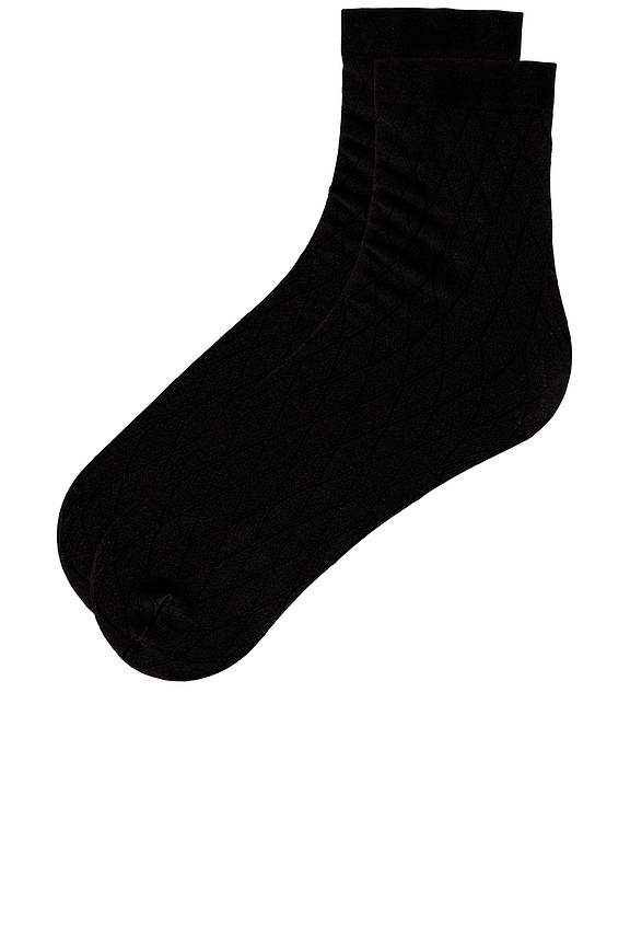 view 2 of 2 Cotton Diamond Socks in Black