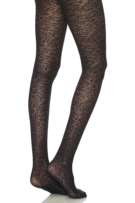 view 2 of 2 MEDIAS FLORAL JACQUARD in Black