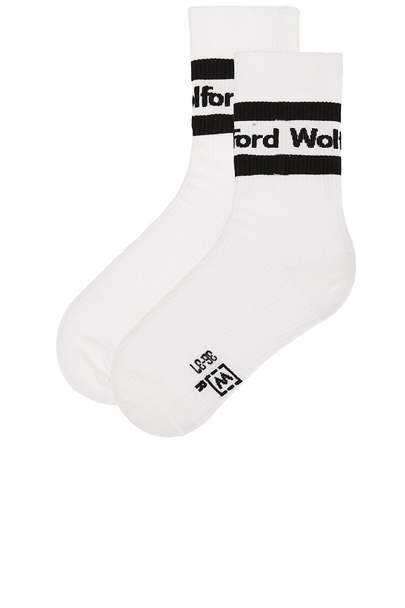 view 2 of 4 Logo Rib Socks in White & Black