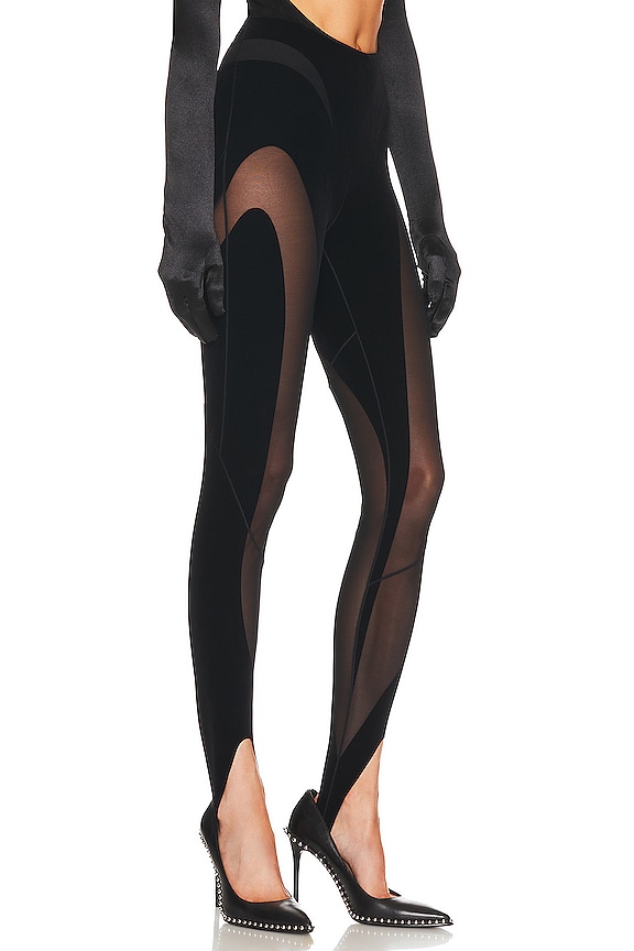 view 2 of 5 x Mugler Flock Shaping Leggings in Black