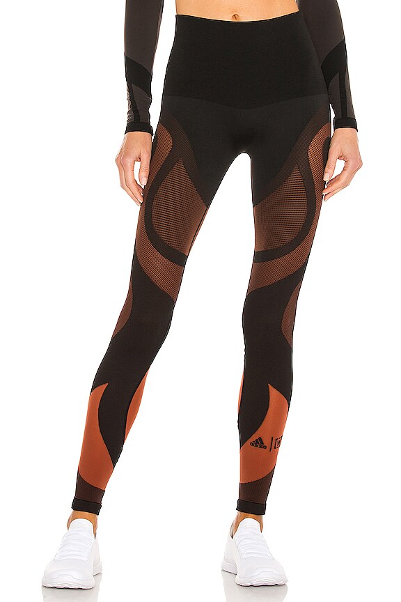 view 1 of 4 x Adidas Sheer Motion Legging in Sequoia & Black