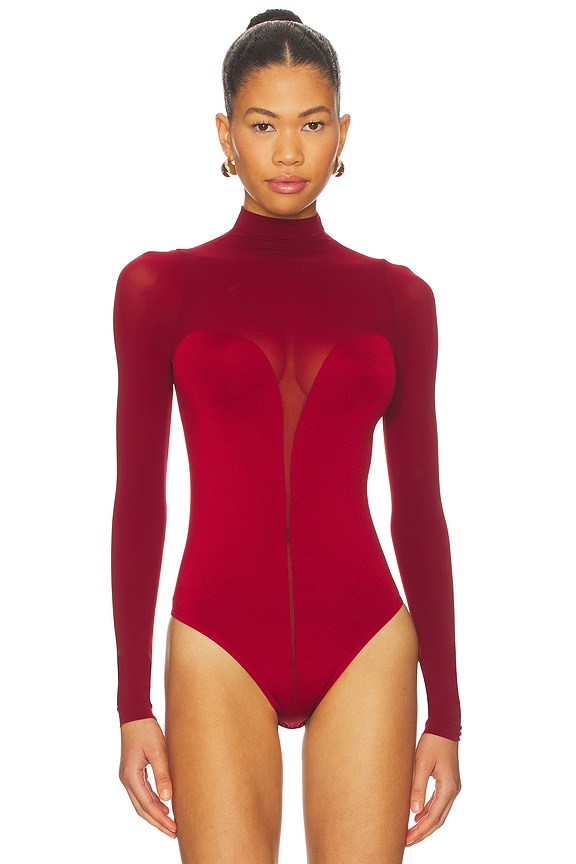 view 2 of 5 뷔스티에 바디수트 in Crimson