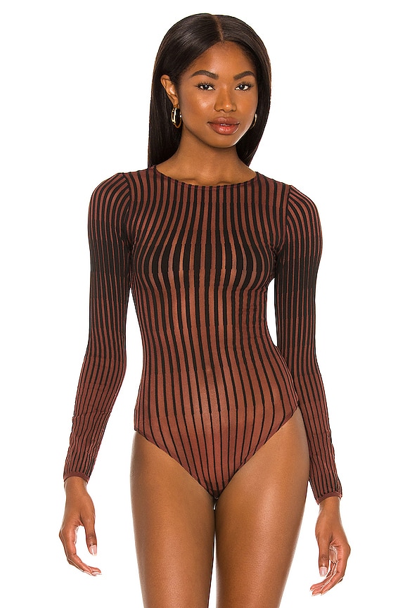 view 2 of 5 Carol String Bodysuit in Acai & Black