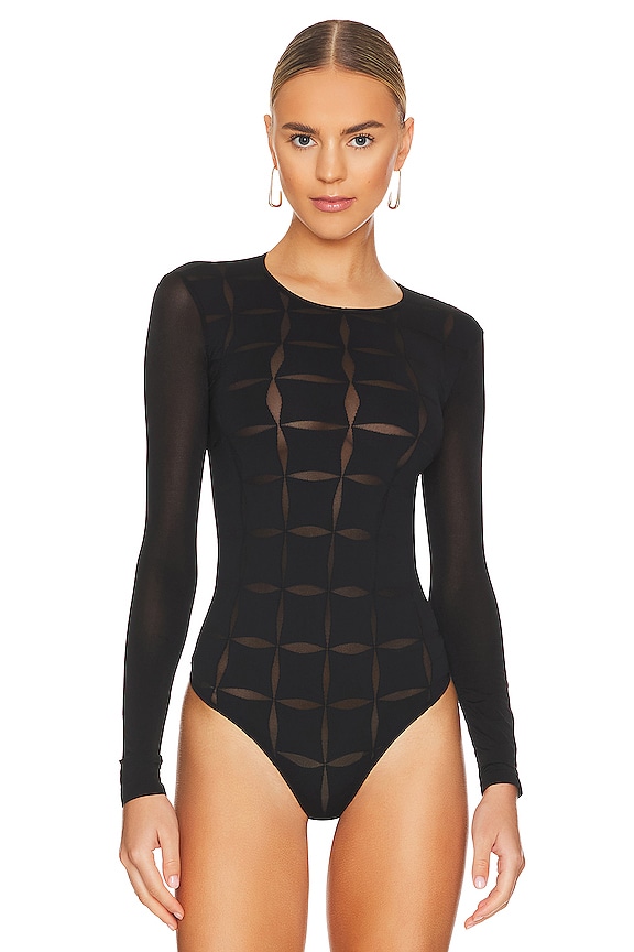 view 2 of 5 Anniversary String Bodysuit in Black