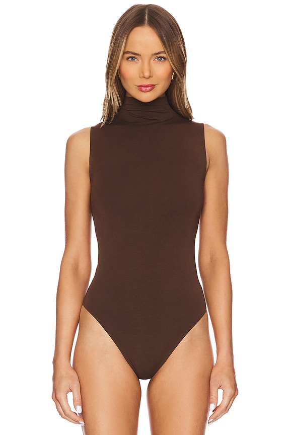 view 2 of 5 Viscose String Bodysuit in Umber
