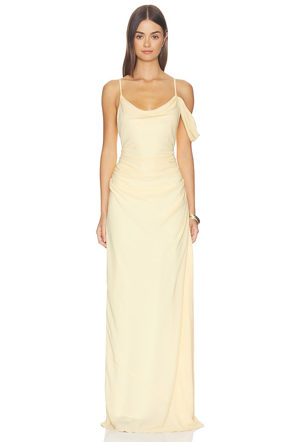 view 1 of 3 Draped Gown in Lemon