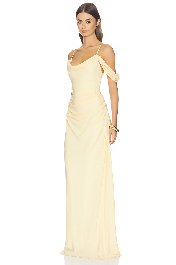 view 2 of 3 Draped Gown in Lemon